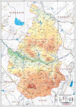 Nevşehir Fiziki İl Haritası