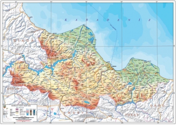 Samsun Fiziki İl Haritası