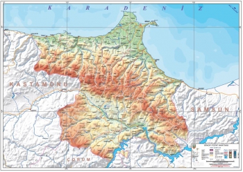 Sinop Fiziki İl Haritası