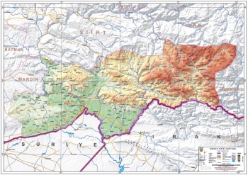 Şırnak Fiziki İl Haritası