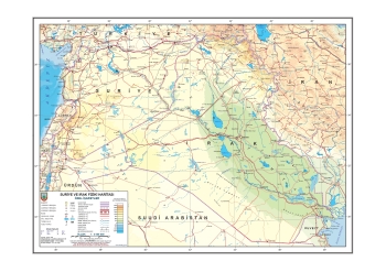 Suriye ve Irak Fiziki Haritası