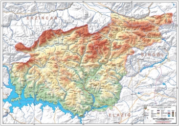 Tunceli Fiziki İl Haritası