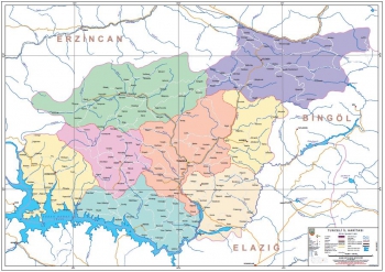 Tunceli Mülkî İdare İl Haritası