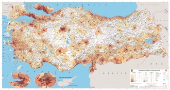 Türkiye Nüfus Dağılışı ve Yoğunluğu Haritası