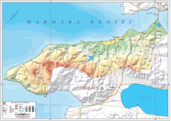 Yalova Fiziki İl Haritası